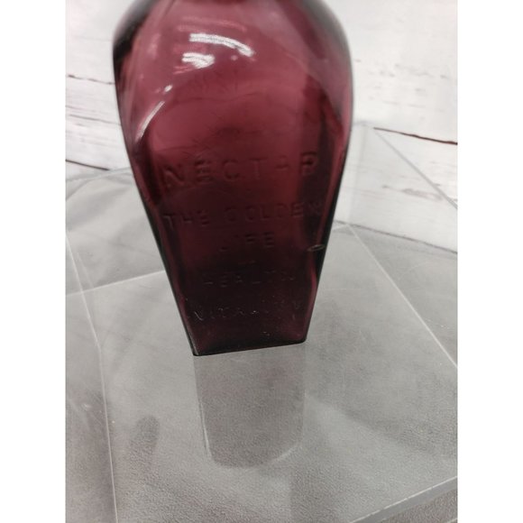 Straubmullers Elixir Tree Of LIfe Purple Glass Bottle Nectar Of The Golden Life - Picture 6 of 9